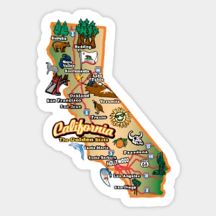 Vintage California State Map Sticker